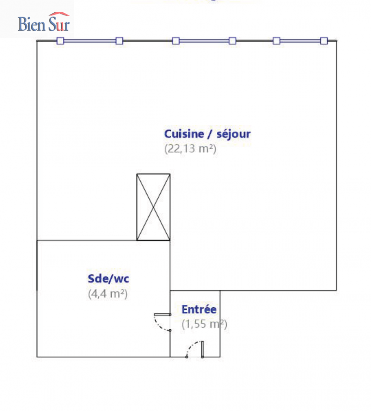 Vente Appartement  1 pice (studio) - 28.08m 75013 Paris